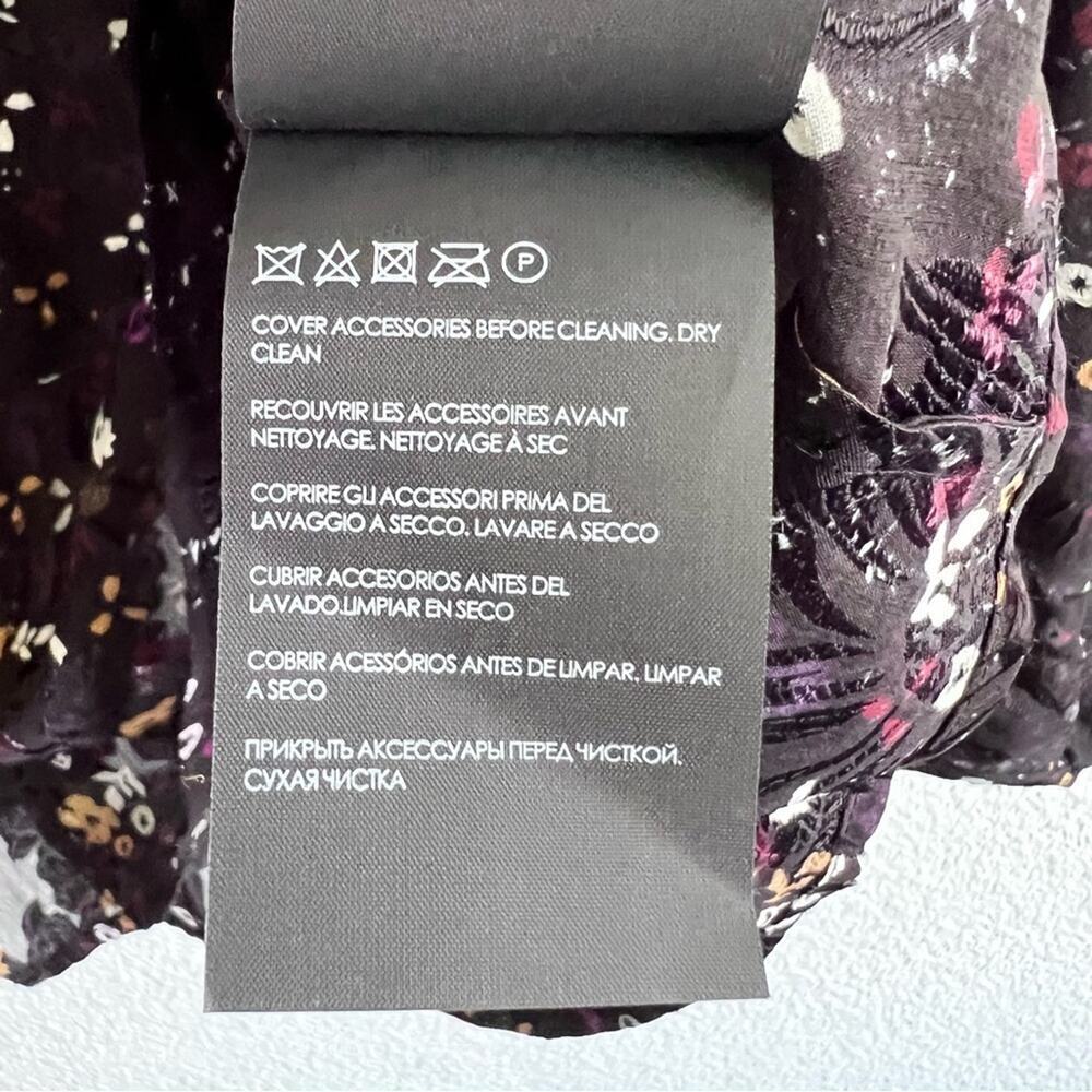 NWT Club Monaco Silk Blend Sheer Floral Print Blouse - Picture 8 of 8